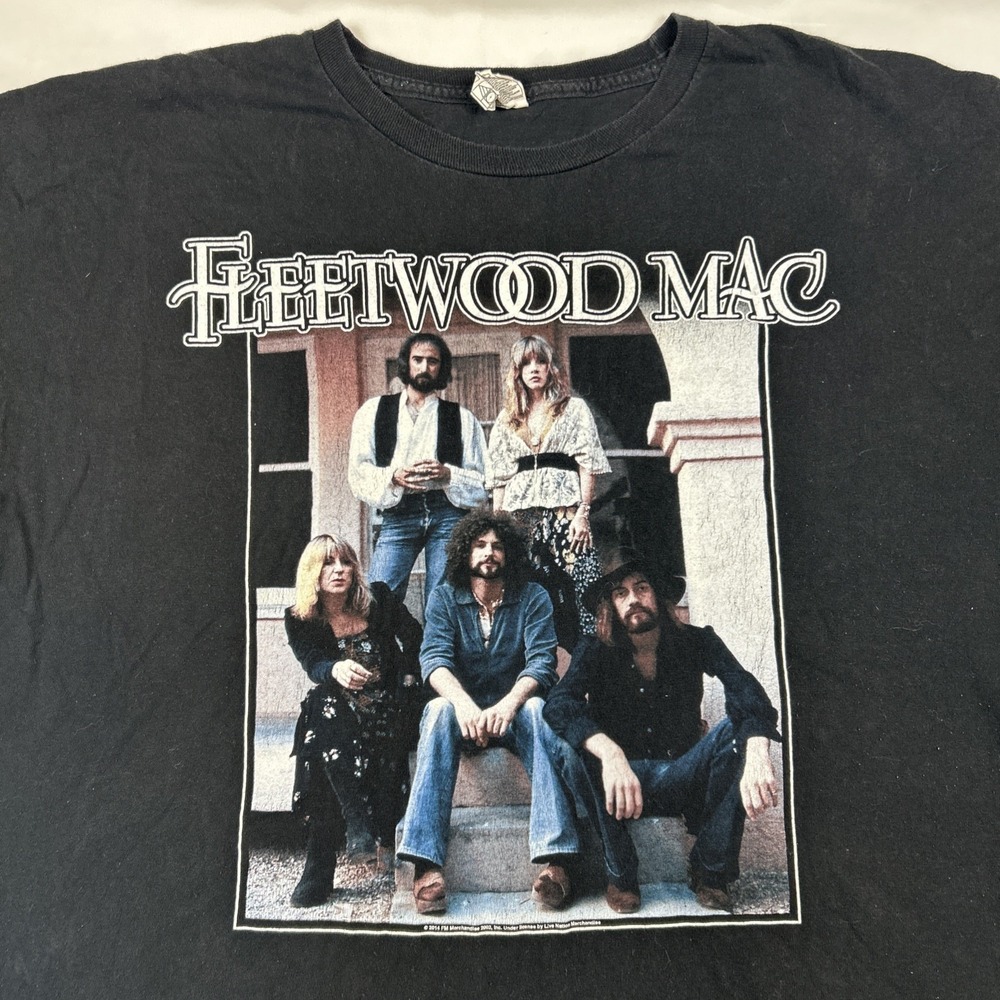 Fleetwood Mac Shirt Mens 2XL Black Photo Graphic Band Rock Tee T-Shirt 2014